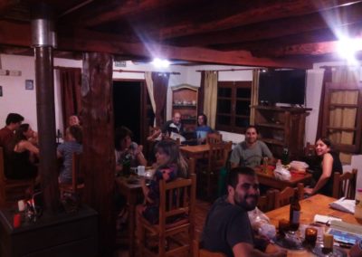 Common dinner at the Mirador Hostel